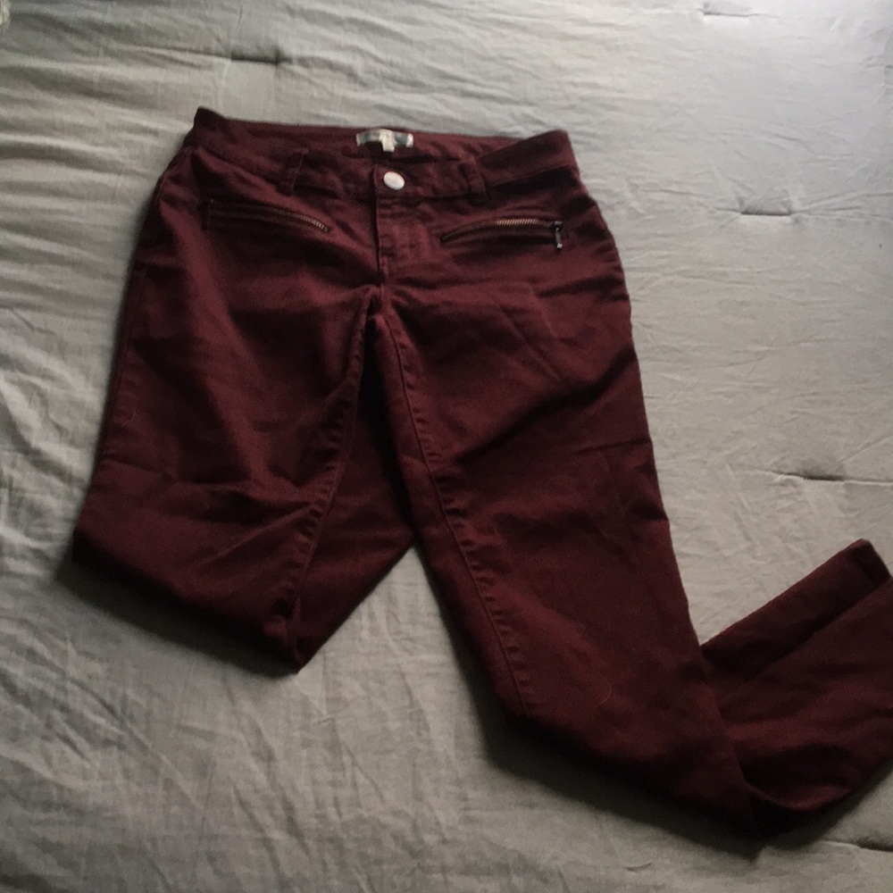 Maroon Skinny Jeans